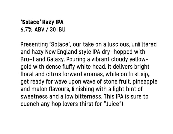 'Solace' Hazy IPA (Back Soon)